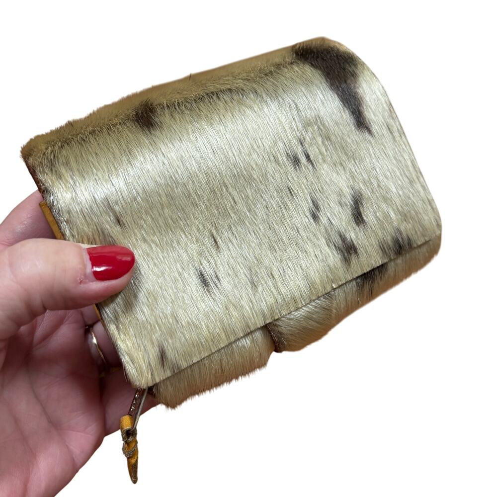Isola Silver Gray Pony Hair Wallet with Spot Accents - Picture 2 of 12
